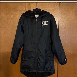 Champion Dark Blue Hooded Jacket with Sherpa Lining